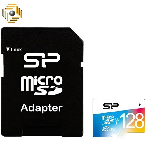 کارت حافظه microSDXC سیلیکون پاور مدل Color Elite کلاس 10 استاندارد UHS-I U1 سرعت 75MBps همراه با آداپتور SD ظرفیت 128 گیگابایت