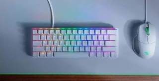 کیبورد ریزر مدل Huntsman Mini Mercury  Purple Optical Switch Clicky White