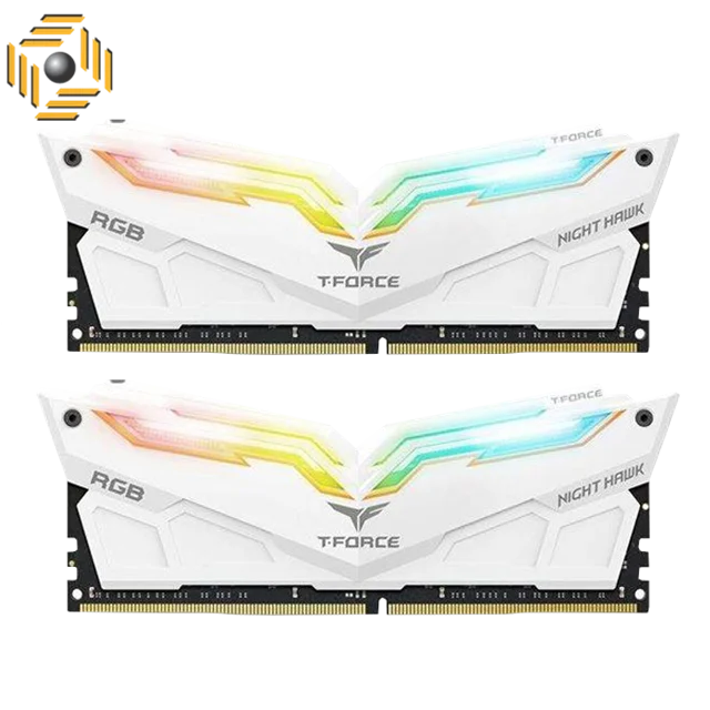 رم دسکتاپ DDR4 دو کاناله 3200 مگاهرتز CL16 تیم گروپ مدل T-FORCE NIGHT HAWK RGB ظرفیت 16 گیگابایت