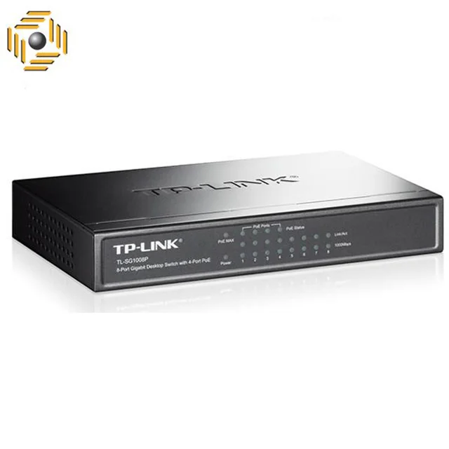 سوییچ 8 پورت گیگابیتی تی پی-لینک به همراه 4 پورت POE مدل TL-SG1008P