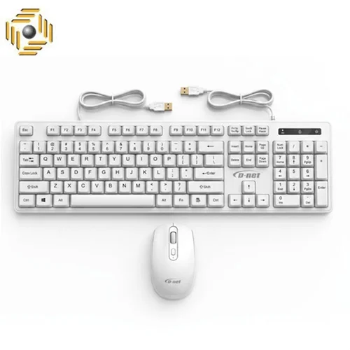 کیبورد و موس سیم دار دی نت DT-998 سفید
