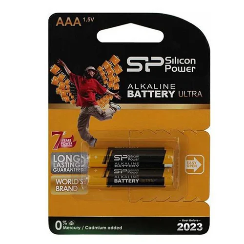 باتری نیم قلمی سیلیکون پاور مدل Alkaline Ultra بسته 2 عددی