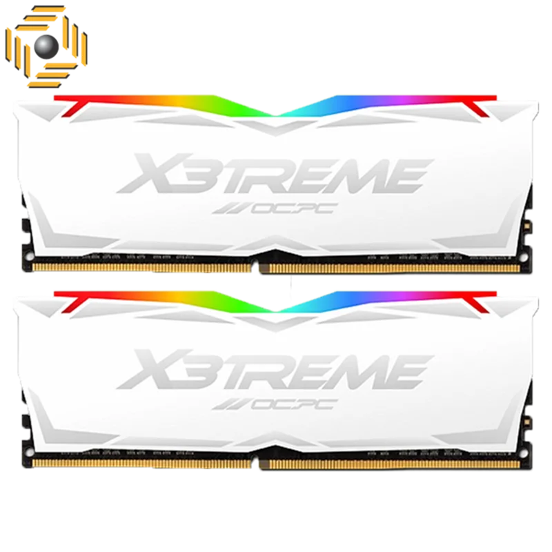 رم او سی پی سی دسکتاپ DDR4 دو کاناله 3600 مگاهرتز CL18 مدل X3 RGB WHITE  ظرفیت 16 گیگابایت