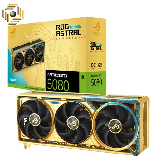کارت گرافیک ایسوس مدل ROG Astral GeForce RTX 5080 Dhahab OC Edition 16GB GDDR7