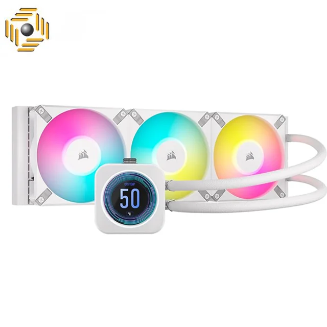 خنک کننده مایع پردازنده کورسیر مدل iCUE H150i ELITE LCD XT Display White Edition