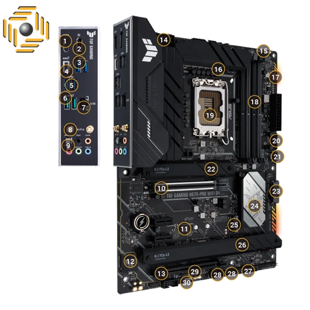 مادربرد ایسوس TUF GAMING H670-PRO WIFI D4