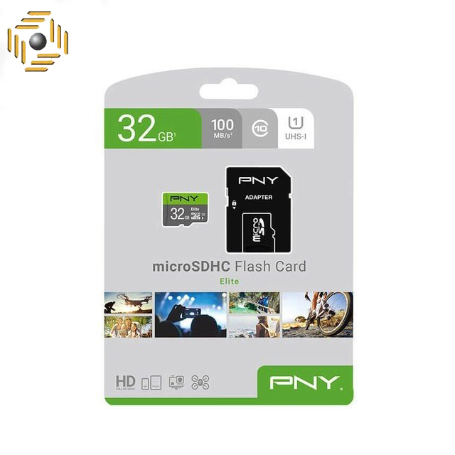 کارت حافظه PNY Elite ظرفیت ۳۲ گیگابایت سبز و خاکستری