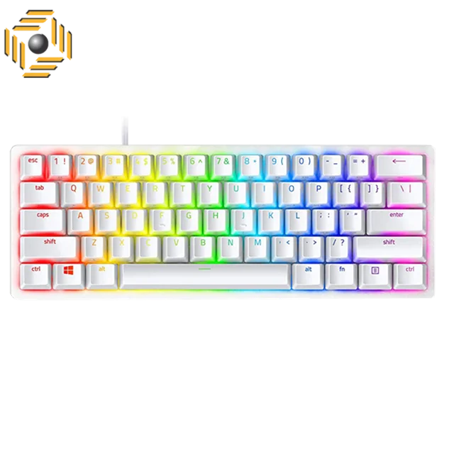 کیبورد ریزر مدل Huntsman Mini Mercury  Purple Optical Switch Clicky White