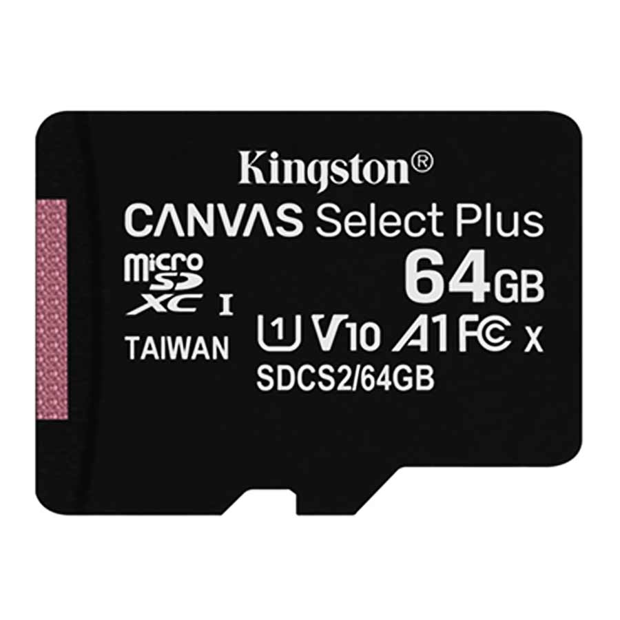 کارت حافظه microSDXC کینگستون مدل CANVAS کلاس 10 استاندارد UHS-I U1 سرعت 100MBps ظرفیت 64 گیگابایت به همراه تبدیل SD