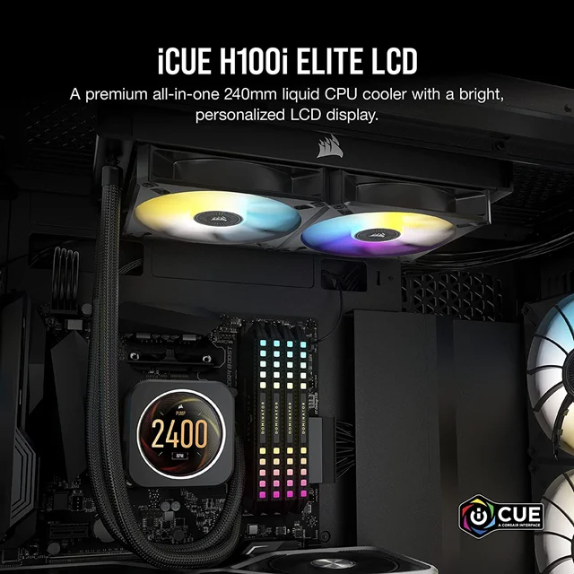 خنک کننده مایع پردازنده کورسیر iCUE H100i ELITE LCD Display