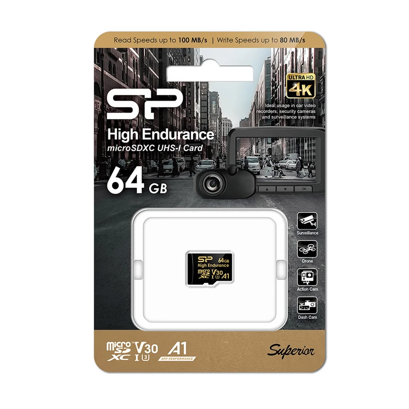 کارت حافظه microSDHC سیلیکون پاور مدل Golden series Superior کلاس 10 استاندارد UHS-I U3 سرعت 10MBps ظرفیت 32 گیگابایت
