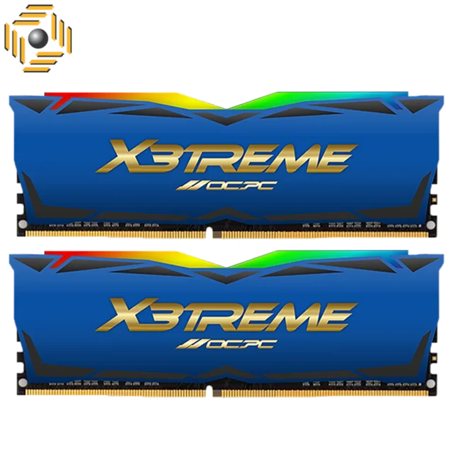 رم او سی پی سی دسکتاپ DDR4 دو کاناله 3600 مگاهرتز CL18 مدل X3 RGB LABEL BLUEظرفیت 32 گیگابایت