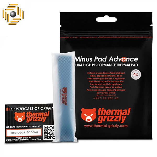 پد حرارتی ترمال گریزلی Minus Pad Advance 120 x 20 mm 3 mm پک 4 تایی