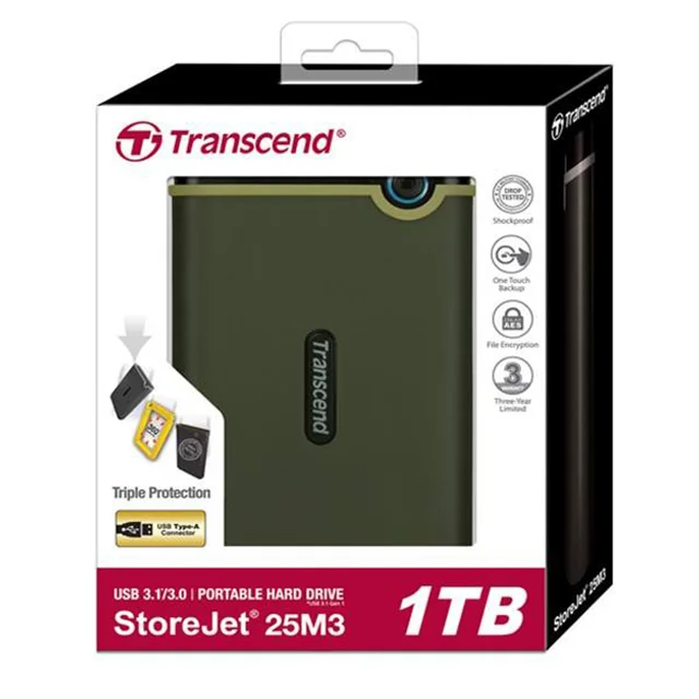 هارد اکسترنال ترنسند مدل StoreJet 25M3 ظرفیت 1 ترابایت