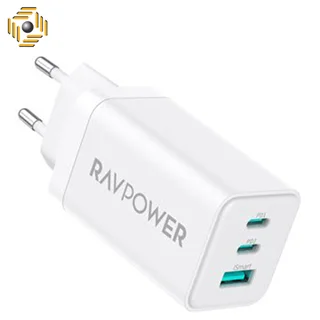 شارژر دیواری راوپاور مدل PD Pioneer 65W GaN pc172 3-Port