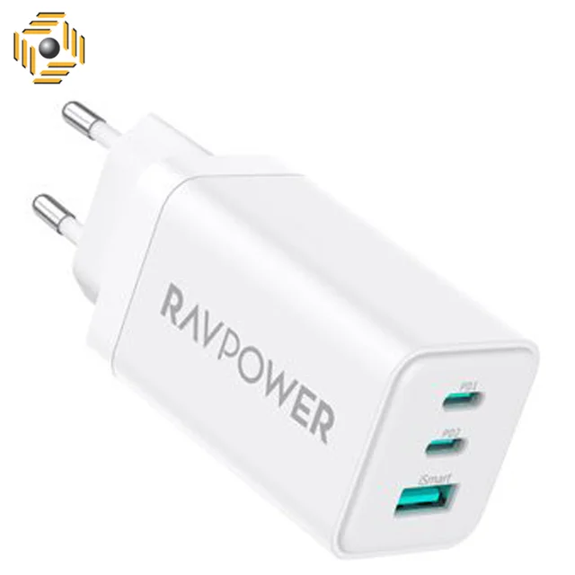 شارژر دیواری راوپاور مدل PD Pioneer 65W GaN pc172 3-Port