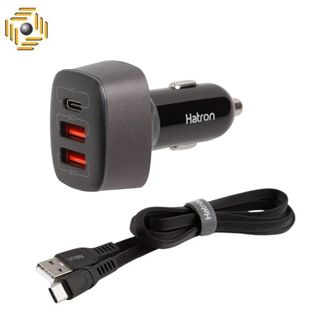 شارژر فندکی 56 وات هترون مدل HCC3210PQ به همراه کابل USB-C