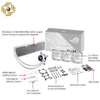 خنک کننده مایع پردازنده ایسوس ROG STRIX LC II 360 ARGB WHITE EDITION