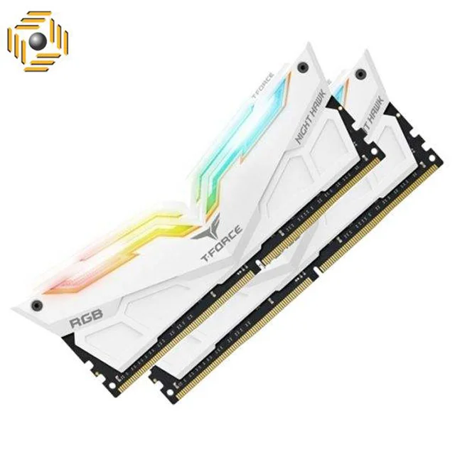 رم دسکتاپ DDR4 دو کاناله 3000 مگاهرتز CL16 تیم گروپ مدل T-FORCE NIGHT HAWK RGB ظرفیت 16 گیگابایت