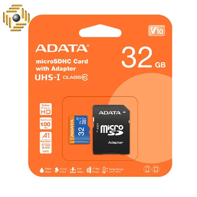 کارت حافظه microSDHC ای دیتا مدل Premier کلاس 10 استاندارد UHS-I U1 سرعت 100MBps ظرفیت 32 گیگابایت به همراه آداپتور SD