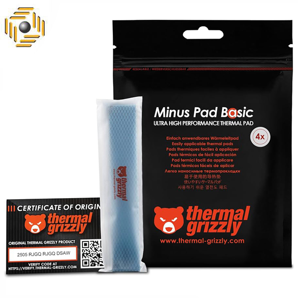 پد حرارتی ترمال گریزلی Minus Pad Basic 120 x 20 mm 2 mm پک 4 تایی