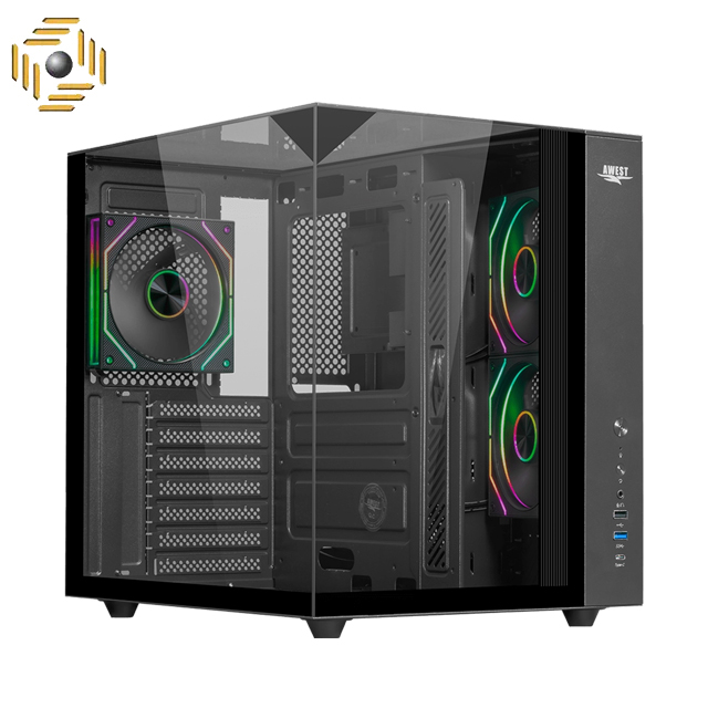 کیس گیمینگ اوست مدل AQ-15TG-B مشکی