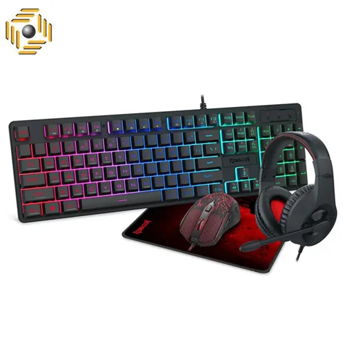 باندل گیمینگ هدست و کیبورد و موس و موس پد ردراگون Essentials S107P-BA