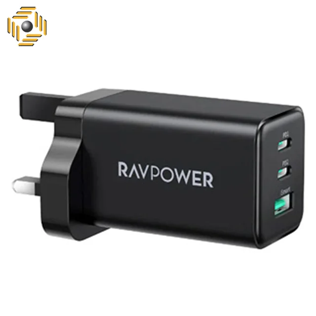 شارژر دیواری راوپاور مدل PD Pioneer 65W GaN pc172 3-Port