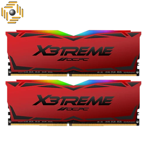 رم او سی پی سی دسکتاپ DDR4 دو کاناله 3200 مگاهرتز CL16 مدل X3 RGB REDظرفیت 16 گیگابایت