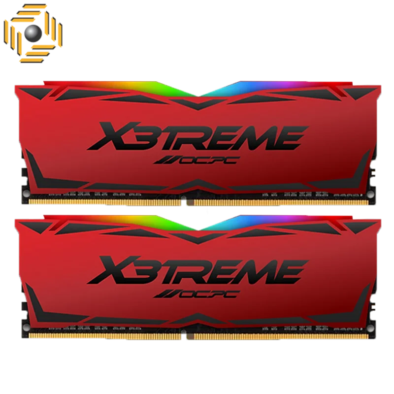 رم او سی پی سی دسکتاپ DDR4 دو کاناله 3200 مگاهرتز CL16 مدل X3 RGB REDظرفیت 16 گیگابایت