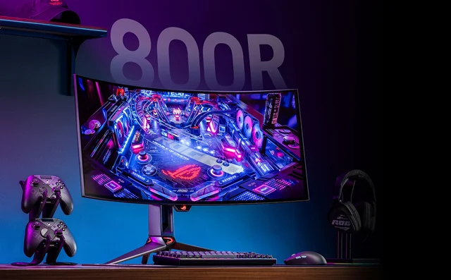 مانیتور خمیده گیمینگ ایسوس مدل ROG Swift OLED PG34WCDM سایز 34 اینچ اپن باکس