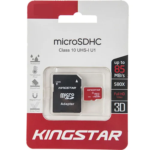 کارت حافظه microSDHC کینگ استار کلاس 10 استاندارد UHS-I U1 سرعت 85MBps همراه با آداپتور SD ظرفیت 16 گیگابایت