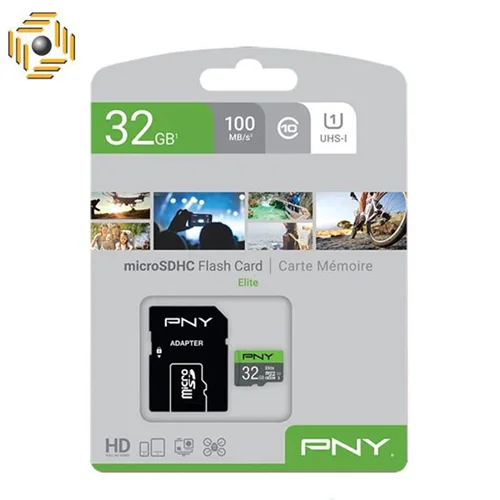 کارت حافظه microSDHC پی ان وای مدل Elite کلاس 10 استاندارد UHS-I U1 سرعت 100MBs ظرفیت 32 گیگابایت به همراه آداپتور SD