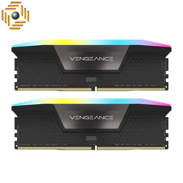 رم کورسیر VENGEANCE RGB Black 32GB 16GBx2 6400MHz CL36 DDR5