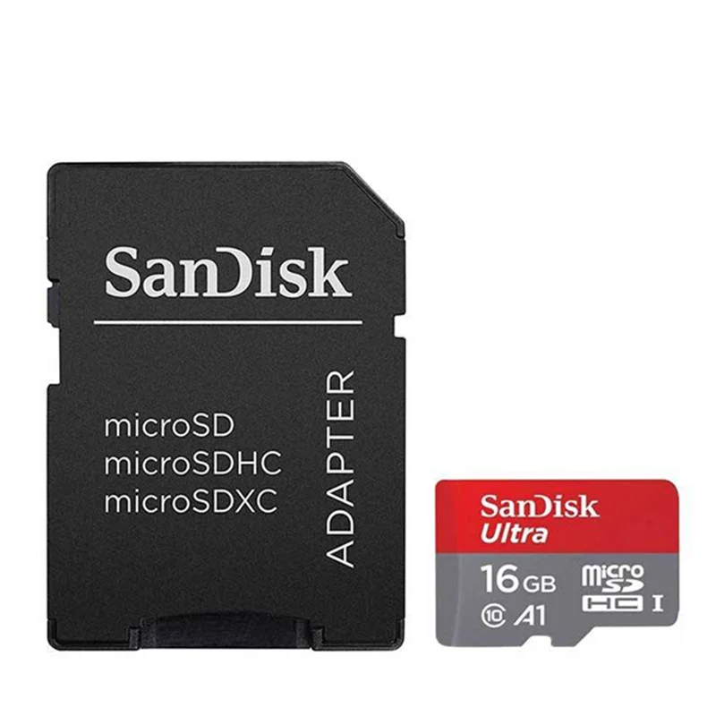 کارت حافظه microSDHC سن دیسک مدل Ultra A1 کلاس 10 استاندارد UHS-I U1 سرعت 98MBps ظرفیت 16 گیگابایت به همراه آداپتور SD