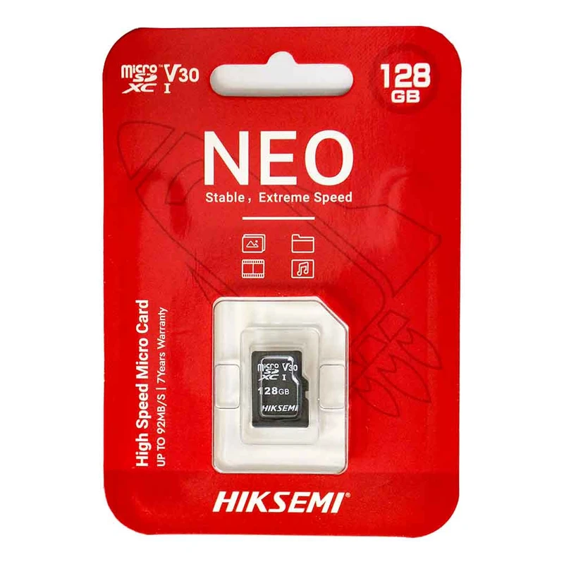 کارت حافظه هایک‌سمی مدل NEO microSDXC UHS-I Class10 V30 ظرفیت 128 گیگابایت