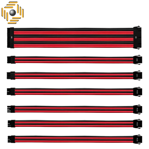 کابل اسلیو کولرمستر مدل  SLEEVED EXTENSION CABLE KIT - BLACK RED